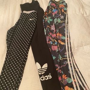 Womens 3 piece Legging Bundle/Adidas&Nike